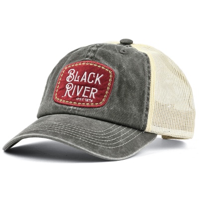 Caps - Black River Spokane Washed Trucker (olivengrønn/krem)