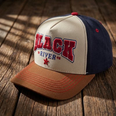 Caps - Black River Texas Trucker (kremfarget/marineblå/brun)