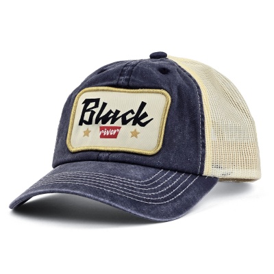 Caps - Black River Toledo Washed Trucker (marineblå/kremfarget)