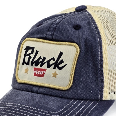 Caps - Black River Toledo Washed Trucker (marineblå/kremfarget)