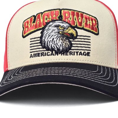 Caps - Black River Falcon Trucker (krem/rød/svart)
