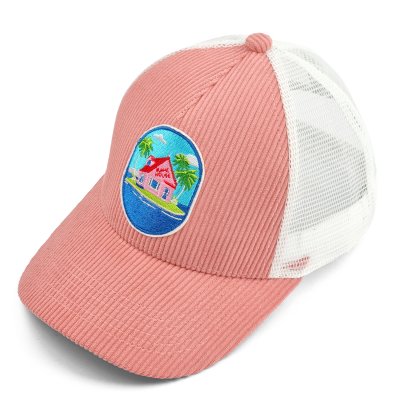 Cap - Gårda Corduroy Trucker Island (rosa)