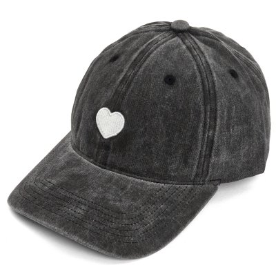 Caps - Gårda Heart Washed Cap (grå)