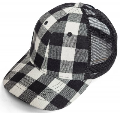 Hette - Gårda Checkered Trucker (svart og hvit)
