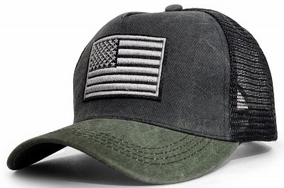 Hette - Gårda Flag Denim Trucker Cap (svart/grønn)