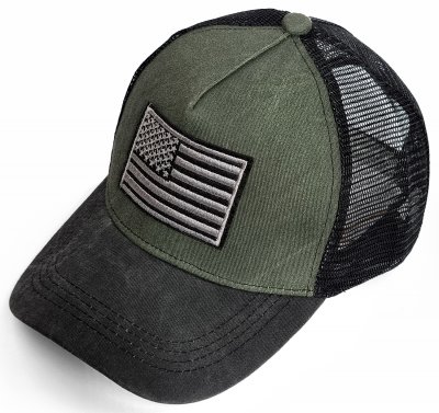 Hette - Gårda Flag Denim Trucker Cap (grønn/svart)