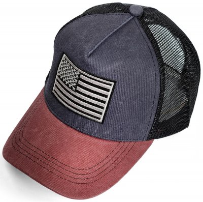 Hette - Gårda Flag Denim Trucker Cap (blå/rød)