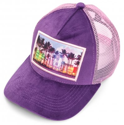 Caps - Gårda Velvet Trucker Miami Beach (lilla)