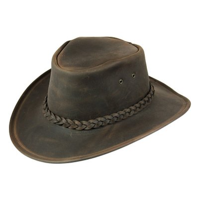 Hatter - Jaxon Hats Crushable Leather Outback (brun)