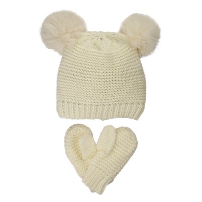Lue og votter Barn - Gårda Målilla Knitted Set (hvit)