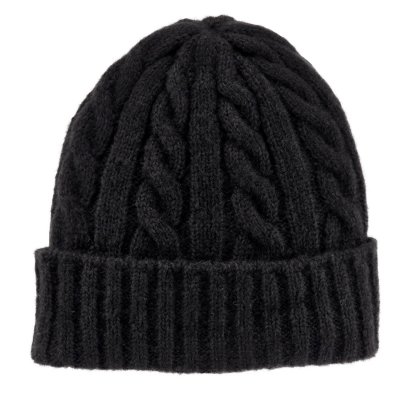 Beanies - Gårda Bad Gastein Cable Knit Wool Mix Beanie (svart)