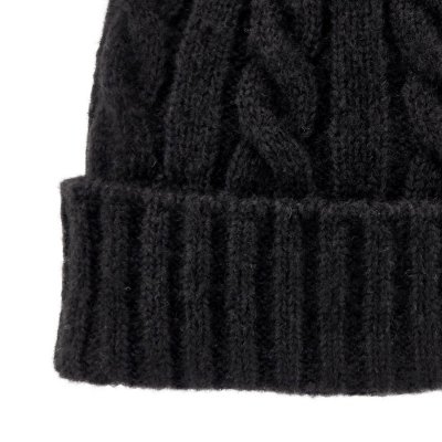 Beanies - Gårda Bad Gastein Cable Knit Wool Mix Beanie (svart)