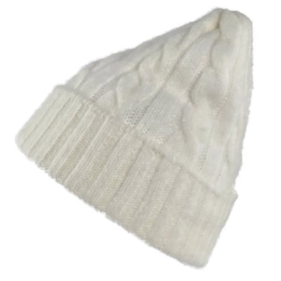 Beanies - Gårda Bad Gastein Cable Knit Wool Mix Beanie (hvit)