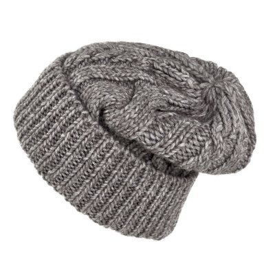 Beanies - Gårda Bormio Cable Knit Wool Mix Beanie (grå/beige)