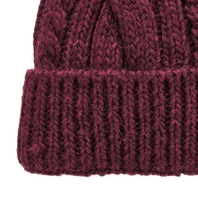 Beanies - Gårda Bormio Cable Knit Wool Mix Beanie (burgunder)