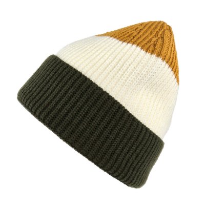 Beanies - Gårda Courchevel Merino Wool Beanie (grønn/off white/sennep)