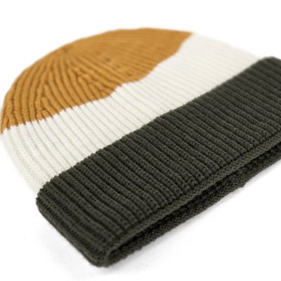 Beanies - Gårda Courchevel Merino Wool Beanie (grønn/off white/sennep)