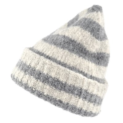 Beanies - Gårda Lech Striped Wool Mix Beanie (beige/grå)