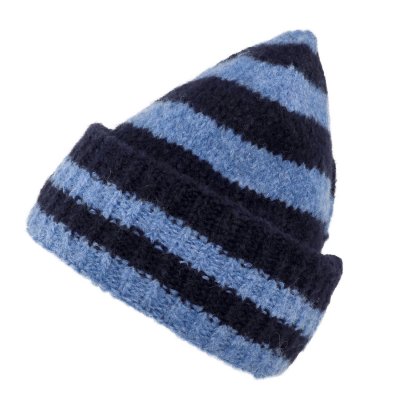 Beanies - Gårda Lech Striped Wool Mix Beanie (blå)