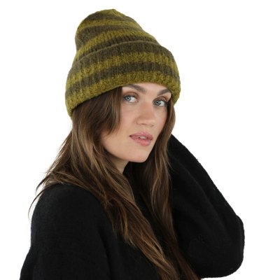 Beanies - Gårda Lech Striped Wool Mix Beanie (grønn)