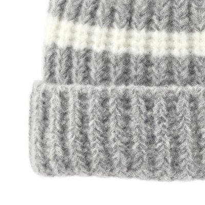 Beanies - Gårda Les Deux Alpes Striped Merino Mix Beanie (grå/hvit)