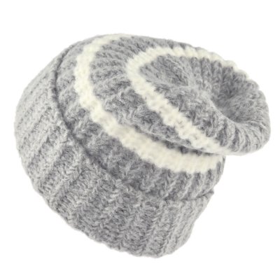 Beanies - Gårda Les Deux Alpes Striped Merino Mix Beanie (grå/hvit)