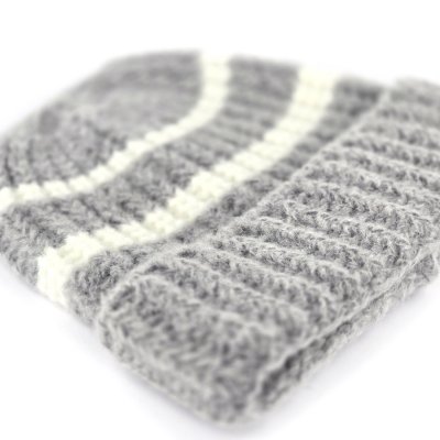 Beanies - Gårda Les Deux Alpes Striped Merino Mix Beanie (grå/hvit)