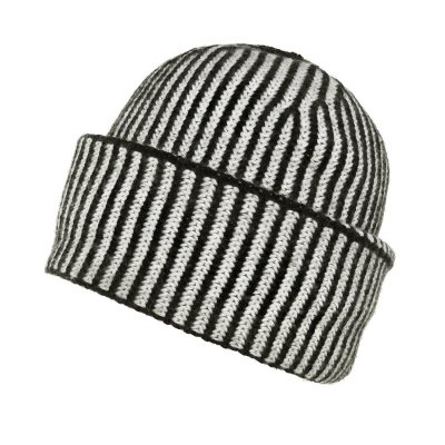 Beanies - Gårda Megève Striped Cashmere Mix Beanie (svart/hvitt)