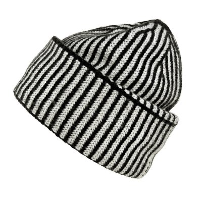 Beanies - Gårda Megève Striped Cashmere Mix Beanie (svart/hvitt)