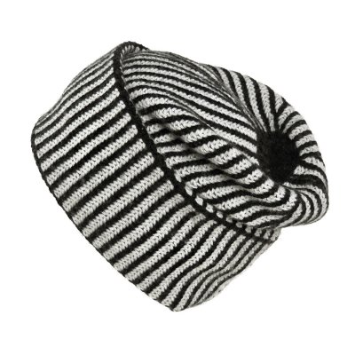Beanies - Gårda Megève Striped Cashmere Mix Beanie (svart/hvitt)