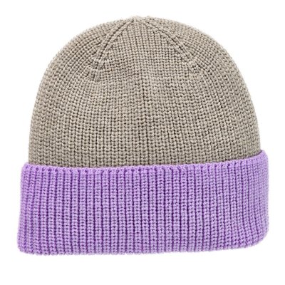Merino Wool Beanies - Gårda St. Moritz Merino Wool Beanie (lilla/beige)
