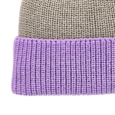 Merino Wool Beanies - Gårda St. Moritz Merino Wool Beanie (lilla/beige)