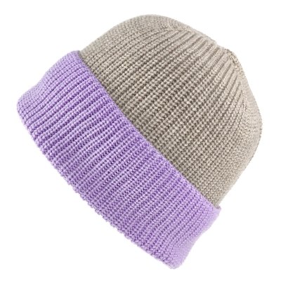 Merino Wool Beanies - Gårda St. Moritz Merino Wool Beanie (lilla/beige)