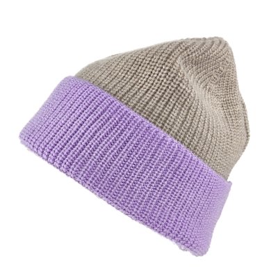 Merino Wool Beanies - Gårda St. Moritz Merino Wool Beanie (lilla/beige)