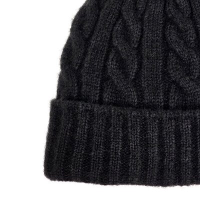 Beanies - Gårda Saas-Fee Cable Knit Wool Mix Beanie (svart)