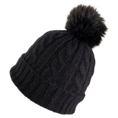 Beanies - Gårda Saas-Fee Cable Knit Wool Mix Beanie (svart)
