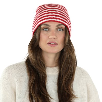 Beanies - Gårda Saint-Gervais Striped Wool Mix Beanie (rød/hvit)