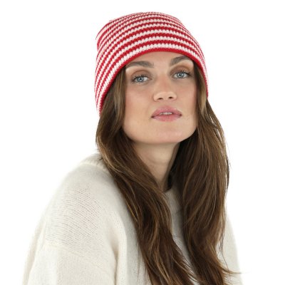 Beanies - Gårda Saint-Gervais Striped Wool Mix Beanie (rød/hvit)