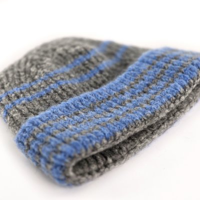 Beanies - Gårda Verbier Striped Wool Mix Beanie (grå/blå)