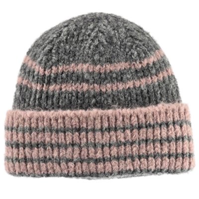 Beanies - Gårda Verbier Striped Wool Mix Beanie (grå/rosa)