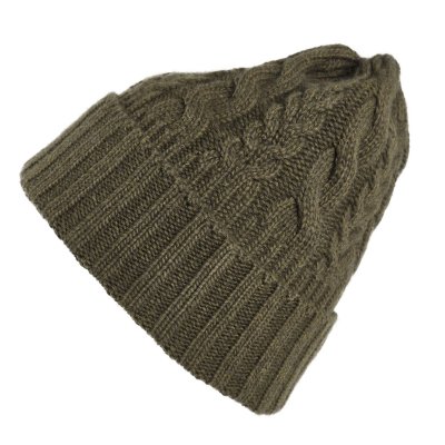 Beanies - Gårda Villars Cable Knit Wool Mix Beanie (mosegrønn)