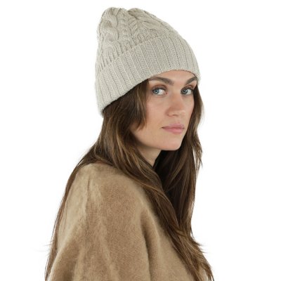 Beanies - Gårda Villars Cable Knit Wool Mix Beanie (beige)
