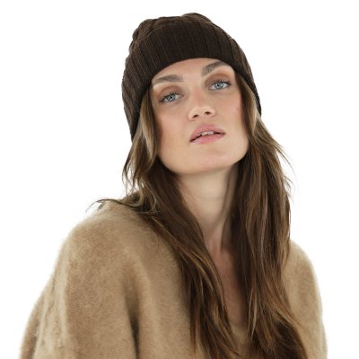 Beanies - Gårda Villars Cable Knit Wool Mix Beanie (brun)