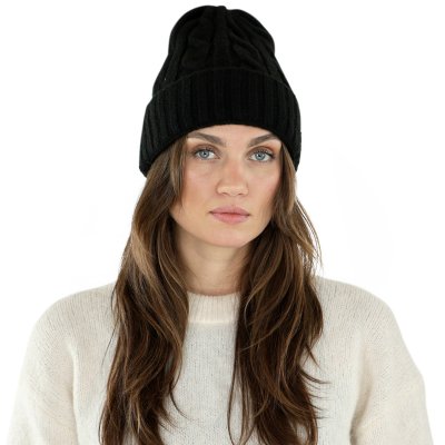 Beanies - Gårda Bad Gastein Cable Knit Wool Mix Beanie (svart)