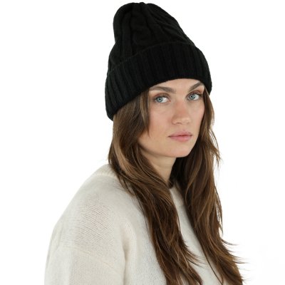 Beanies - Gårda Bad Gastein Cable Knit Wool Mix Beanie (svart)