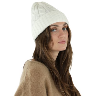 Beanies - Gårda Bad Gastein Cable Knit Wool Mix Beanie (hvit)