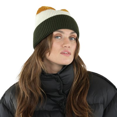 Beanies - Gårda Courchevel Merino Wool Beanie (grønn/off white/sennep)