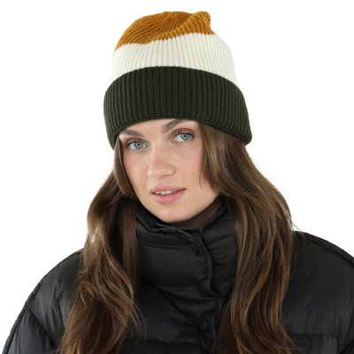 Beanies - Gårda Courchevel Merino Wool Beanie (grønn/off white/sennep)