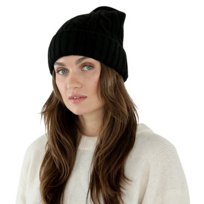 Beanies - Gårda Saas-Fee Cable Knit Wool Mix Beanie (svart)