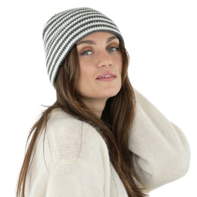 Beanies - Gårda Saint-Gervais Striped Wool Mix Beanie (mørk grå/hvit)